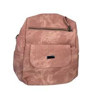 NWOT‎ Leather Backpack Purse Shoulder Bag Travel School Work Satchel Pink